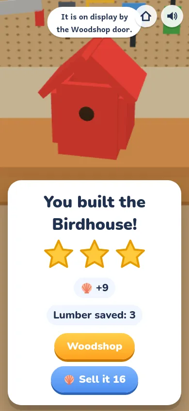 You built the Birdhouse! A Woodshop project, done